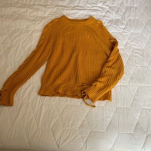 Time and Tru Braided Sleeve Sweater